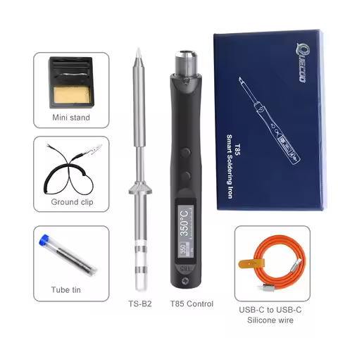 QUECOO T85 Smart Portable Electric Soldering Iron PD/DC 65W With TS101 Iron Tip Fast Heat Soldering 