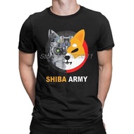 Men's T-Shirt Shiba Army Shibu Inu Crypto Currency Meme Vintage Pure Cotton TShirt Short Sleeve T Sh