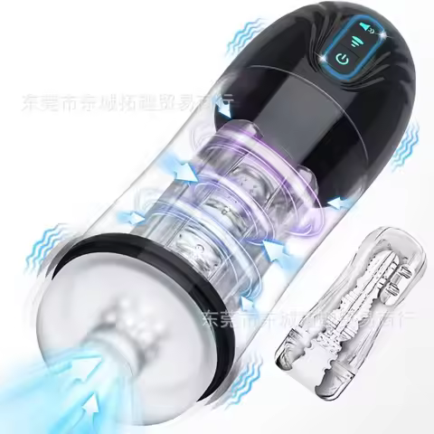 Premium Auto-Rotating Silicone Masturbator – Compact & Realistic Male Stimulation Cup with Intense P