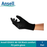 Ansell EDGE® 48-126 Black comfort PU palm glove (Pack of 1 dozen), good grip in oily environment / P