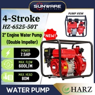 HARZ HZ6525-50T High Pressure Engine Water Pump 2" (Double Impeller) Enjin Air 2inch 4-Stroke 7.5HP