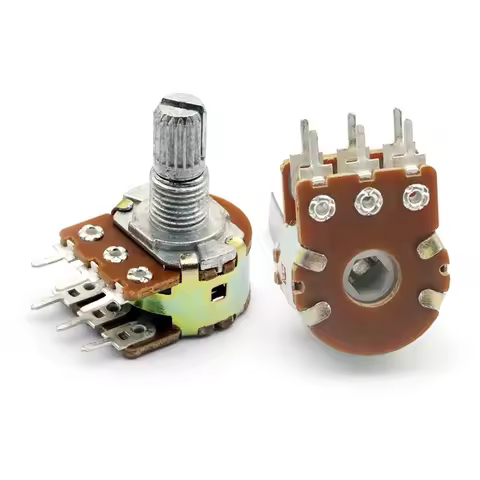 5Pack 2K 5K 10K 20K 50K 100K 500K 6Pin 15mm Potentiometer WH148 Double Linear Taper Rotary Potentiom