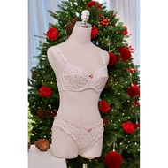 [FIRE] E32 - SET - COTTON BRA with orange flower underwire and cute lace