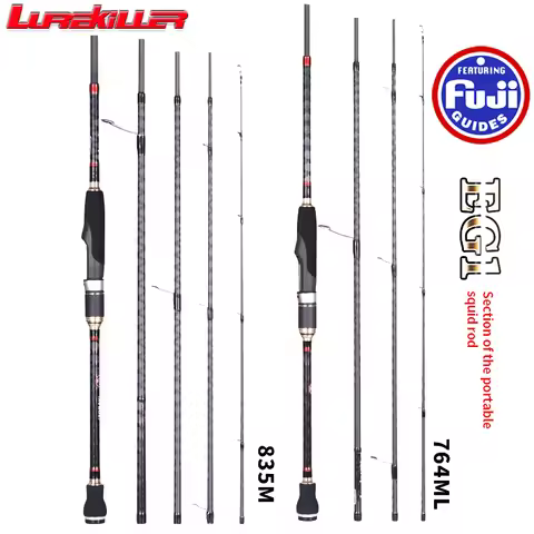 2025 Lurekiller New Portable Travel Egi Fishing Rod 764ML/835M Japan Full Fuji Guides Toray High Car