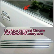 Side Glass Trim List Avanza Window Liner/ Old Xenia New VVti 2004 to 2011 Stainless Steel Avanza Acc