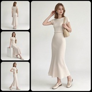 Women Ivory Satin Mermaid Midi Skirt High Waist Slim Fit Elegant Fishtail Skirt S–6XL