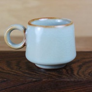 【送禮自用】汝窯 咖啡分享杯 自然釉小緣杯 台灣鶯歌製