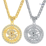 Super Gold Silver Plated Chain for Men for w Dollar Sign Pendant Necklace Dollar Neck