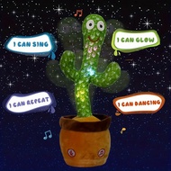 Talking &amp; Dancing Cactus Toy - Engaging Voice Mimic, Rhythmic Lights, Melodic Sound Replication, 15 Sec Recording - Babys Adorable Musical Companion