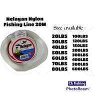 Nelayan Nylon Fishing Line /  Size 20Lbs to 600Lbs 20m Leader Bottom Fishing Line / Tali Perambut Ta