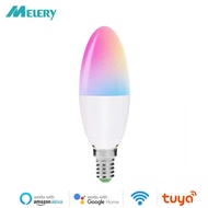 Melery E14 Smart WiFi LED Candle Bulb 5W Equal to 40W Lamp RGB Cold Warm White Color Changing Mood L