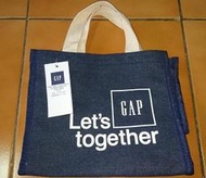 GAP Let's together 牛仔帆布 托特包 手提袋 便當袋 全新(吊牌未拆)