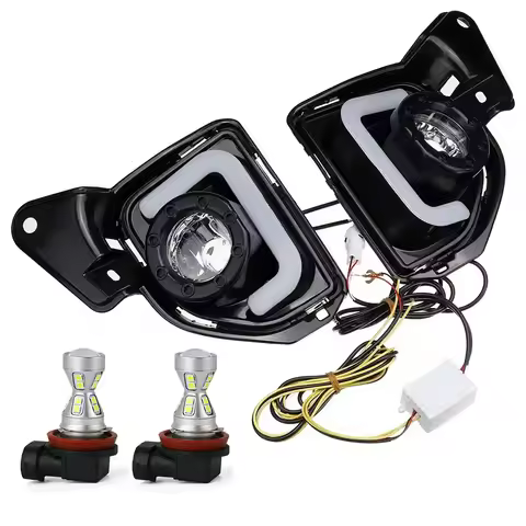 Waterfall lights LED DRL Daytime Running Lights Fog Lamps With H11 Bulbs 6000K~6700K For Toyota Hiac