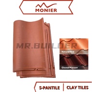 MONIER GCI S-Pantile Roof Tile Natural Colour Glazed Maroon Clay Roof Tiles Atap Tanah Liat