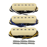 FLEOR 3PCS FLAT TOP POLE ชิ้น VINTAGE Alnico 5 SINGLE COIL Pickups กีตาร์ Pickups 50/50/52 มม.ชุดครี