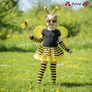 TOSE Bumblebee Costume, Antenna Headband Tutu Skirt Bee Costume Set, Festive Yellow Color Costume Wi