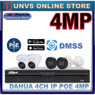 DAHUA NVR IP POE 4CHANNEL 4CH SET PACKAGE 4MP IPPOE  4mp Full DIGITAL CAMERA (NVR UP TO 8MP)(No Powe