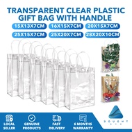 Transparent Clear Plastic Gift Bag With Handle - PVC Transparent Bag Durable Waterproof Party Gift C
