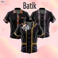 Baju Kemeja Kaamatan Print Corak Etnik Borneo Baju Kaamatan Berkolar Butang Depan Jersey Sabah XS-3X