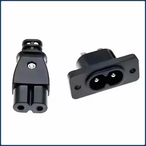 C7/C8 Quick-Install 2-Pin Fireproof Socket Plug for Coffee Maker Projector Lighting Small Appliances