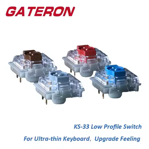 Gateron Low Profile Switch 2.0 KS-33 Silver Red Blue Brown 3 Pin For GK61 GK87 Mechanical Keyboard S
