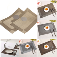 One set 4pcs. PVC Quick-drying Placemat Insulation Mat Coasters Kitchen Dining Table One set Random color