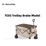 Naturehike TC03 Folding Cart Outdoor Collapsible Camping Trolley Wagon With Brake Wheel