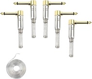 1/4" Audio Plugs 6.35 mm Plug TS Male 1/4 inch Solder Type Mono Plug Right Angle Heavy Duty Connecto