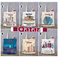 QATAR BAG, CAMVAS TOTE BAG, SOUVENIR READY IN 6 MOTIFS READY TO SHIP TKR 003