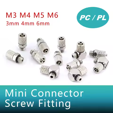 Mini Pneumatic Pipe Connector PC/PL Screw Through Quick Fitting Fast Twist Joint ,Male Thread M3 M4 