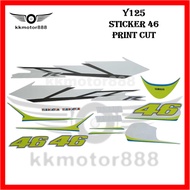 YAMAHA Y125 Y125ZR 125ZR STICKER STIKER STRIPE BIRU 46 / HITAM 46 / 46 BLUE / 46 BLACK COMPLETE PRIN