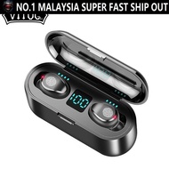 SP Vitog F9 V5.0 TWS wireless Bluetooth headphones LED display with 2000mAh power bank headphones wi