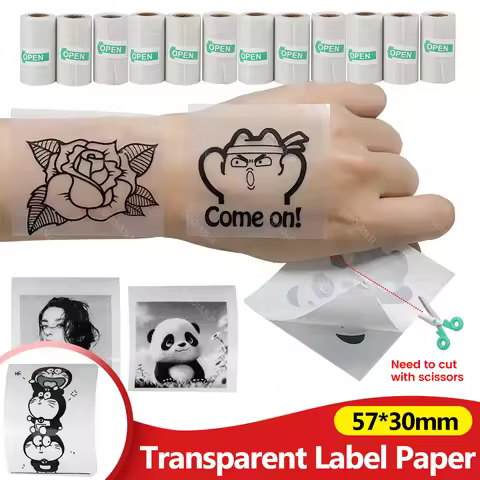 57MM X 30MM Adhesive Transparent Thermal Paper Clear Sticker Paper For 58mm Mini Thermal Printer Pho