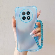 For OPPO F27 PRO+ F27 Pro Plus 5G Crystal lanyard Phone Case Suction Anti Drop Frosted ice Fog Advan