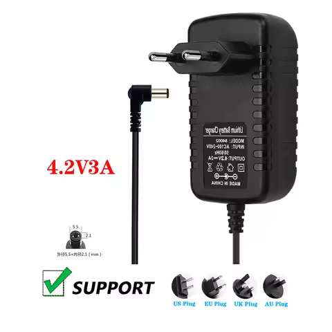 4.2V 3A DC Adapter Power Supply Charger for DEKO Laser level Drill Driver Screwdriver 18650 Lithium 