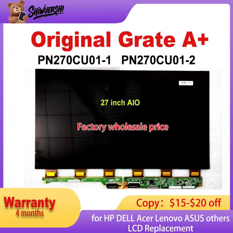 Original New A+ 27'' Only LCD Glass Screen Display 1920×1080 FHD PN270CU01-1 PN270CU01-2 Replacement