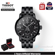 [Official Warranty] Tissot T114.417.33.057.00 Men's PRC 200 Chronograph Black Dial Stainless Steel Strap Watch T1144173305700 (watch for men / jam tangan lelaki / tissot watch for men / tissot watch / men watch)