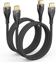 DIOOEER 8K HDMI Cables 3FT 2-Pack, 48Gbps HDMI to HDMI 2.1 Cable Ultra High Speed HDMI Cord 8K@60Hz, 4K@120Hz, eARC, HDR10, HDCP2.2&amp;2.3 Nylon Braided for PS5/PS4, Monitor, HDTV, Laptop, PC(3.3FT/1M)