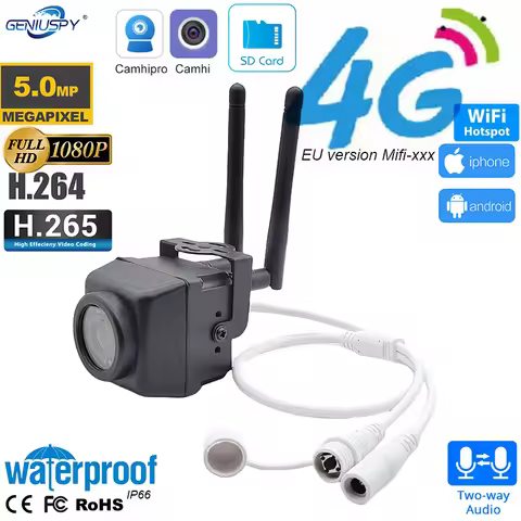 Camhi Mifi 5MP 2MP Mifi Wifi 4G Sim Card Wireless Waterproof Mini IR Security Cctv Camera With Sim C