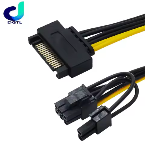 15 Pin SATA Male to 8 Pin (6+2) PCI-e Power Supply Cable 15Pin SATA to 8Pin PCI Express Adapter for 