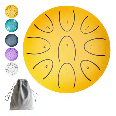 4 Inches Steel Tongue Drum 9-Note Portable Rain Drum with Drum Mallet Ethereal Drum for Yoga Musical