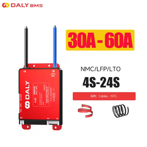 Daly Smart UART BMS 30A 40A 60A 4S-8S 7S-17S 7S-24S Bluetooth Lithium Battery Lifepo4 Li-Ion LTO