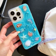 Epoxy Three-dimensional Blue Ocean Phone Case