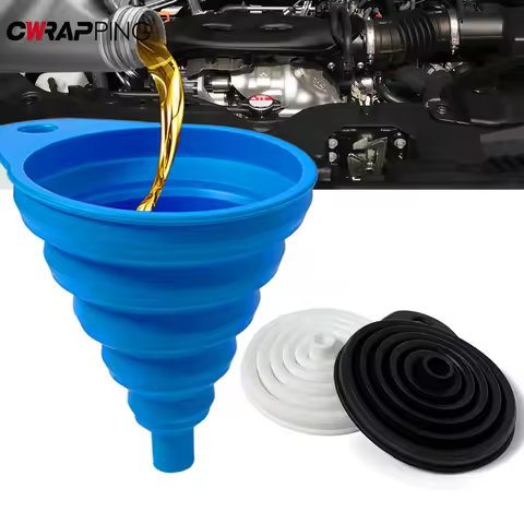 Auto Engine Oil Petrol Change Funnel Blue Engine Funnel Oil Petrol Change Tools Foldable Auto Engine