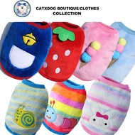 【Yuanzhs Pet】Cute cartoon pattern pet clothes Flannel cat vest cat clothes dog clothes puppy clothes