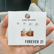 [EXPORTANT] SET OF 3 CZ STONE EARRINGS F21 FULLTAG