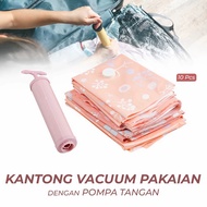APEN 10pcs Plastic Clothes Vacuum Bag || Plastic Vacuum Organizer Clothes Cupboard Unique Cute Items