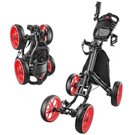 High Quality Aluminium 4 Wheel Trolley Push Golf Cart 4 Wheel Push Pull Golf Trolley