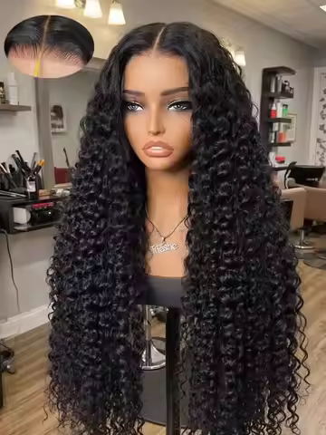 30 40 Inch Curly 13x4 13x6 HD Lace Frontal Wig Loose Deep Wave Human Hair Transparent 5x5 Closure La