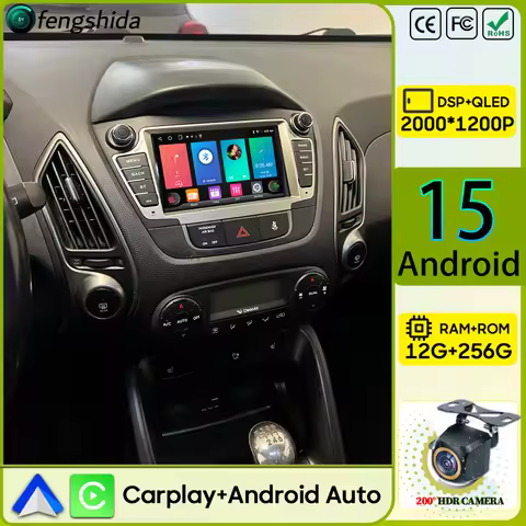 Car Radio Carplay For Hyundai Tucson 2 LM IX35 2009-2015 Navigation GPS Android 15 Android Auto Car 